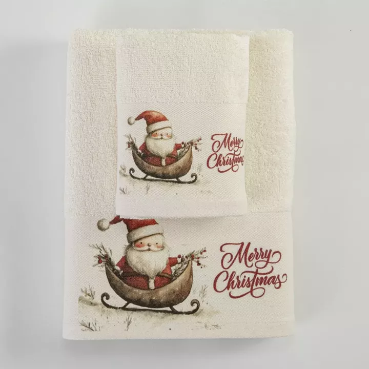 Πετσέτες Χριστουγεννιάτικες Σετ 2ΤΜΧ Santa's Sleigh