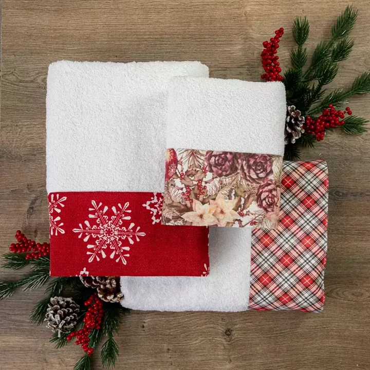 Πετσέτες Χριστουγεννιάτικες Σετ 2ΤΜΧ Tartan