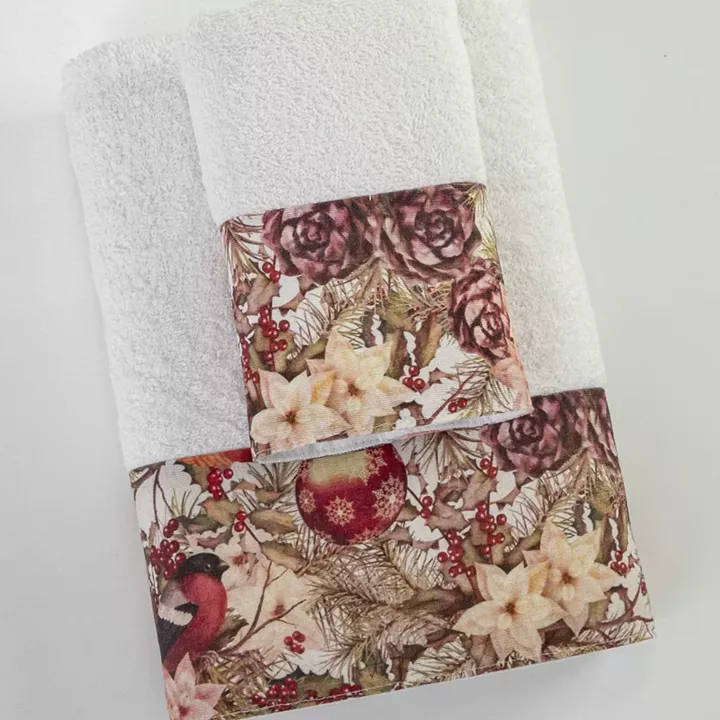 Πετσέτες Χριστουγεννιάτικες Σετ 2ΤΜΧ Robin