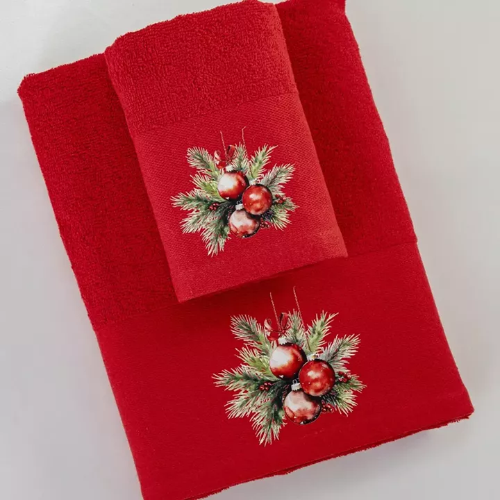 Πετσέτες Χριστουγεννιάτικες Σετ 2ΤΜΧ Ornaments