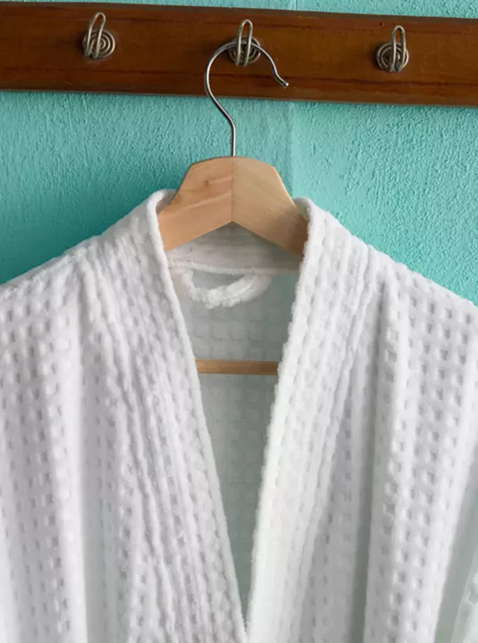 EMΠOPEYMATA Μπουρνούζι Velour kimono τετραγωνο ΛEYKO