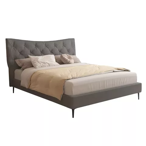 DOUBLE BED JILL HM737.01 FABRIC IN GREY--FOR MATTRESS 160x200cm