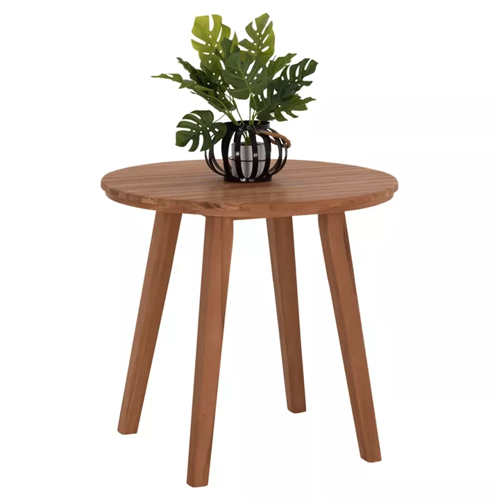 DINING TABLE ROUND DANTE HM6379 TEAK WOOD Φ80x75Hcm.