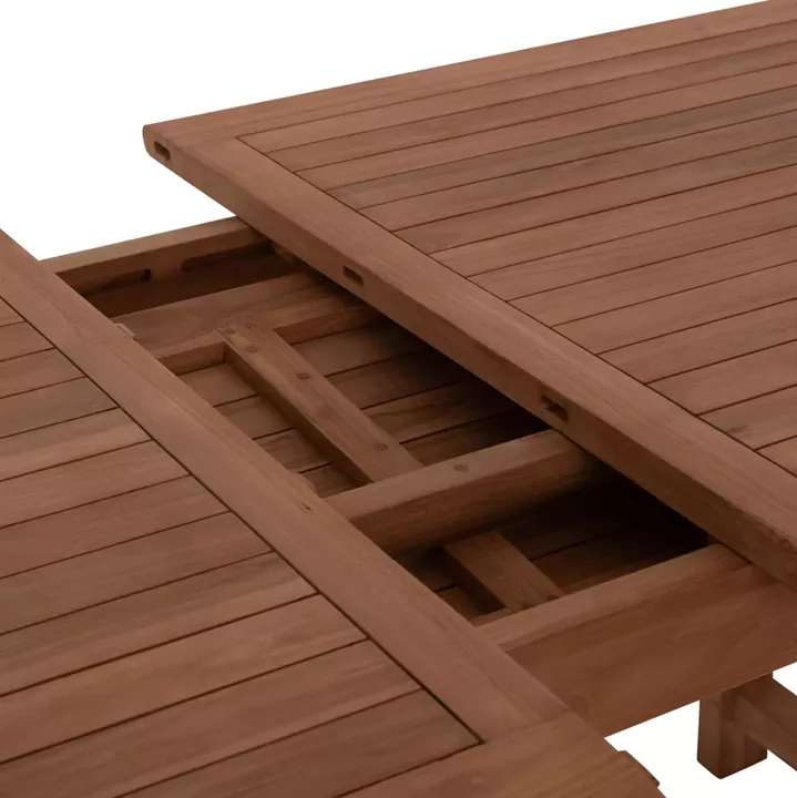 OUTDOOR DINING SET CRANDER HM21288 TABLE & 6 DINING CHAIRS FOLDABLE--TEAK WOOD