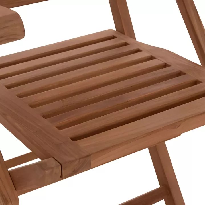 OUTDOOR DINING SET CRANDER HM21288 TABLE & 6 DINING CHAIRS FOLDABLE--TEAK WOOD