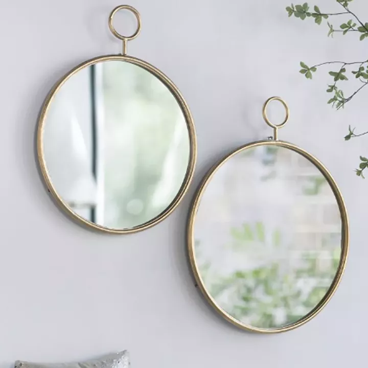 Artekko Mirror Χρυσός Μεταλλικός Καθρέπτης Τοίχου (57x4.5x72)cm