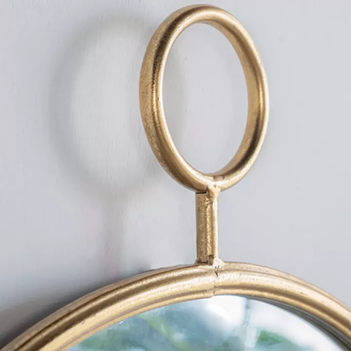 Artekko Mirror Χρυσός Μεταλλικός Καθρέπτης Τοίχου (57x4.5x72)cm