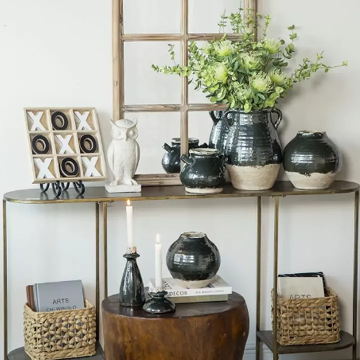 Artekko Antique Πράσινο Κηροπήγιο από Τερακότα (12x12x8)cm