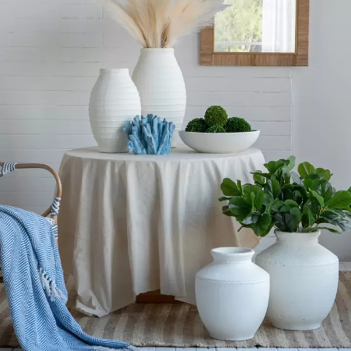 Artekko Antique Λευκό Βάζο από Τερακότα (28x28x50)cm