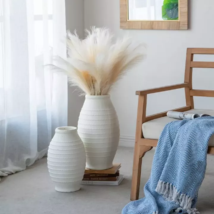 Artekko Antique Λευκό Βάζο από Τερακότα (28x28x50)cm