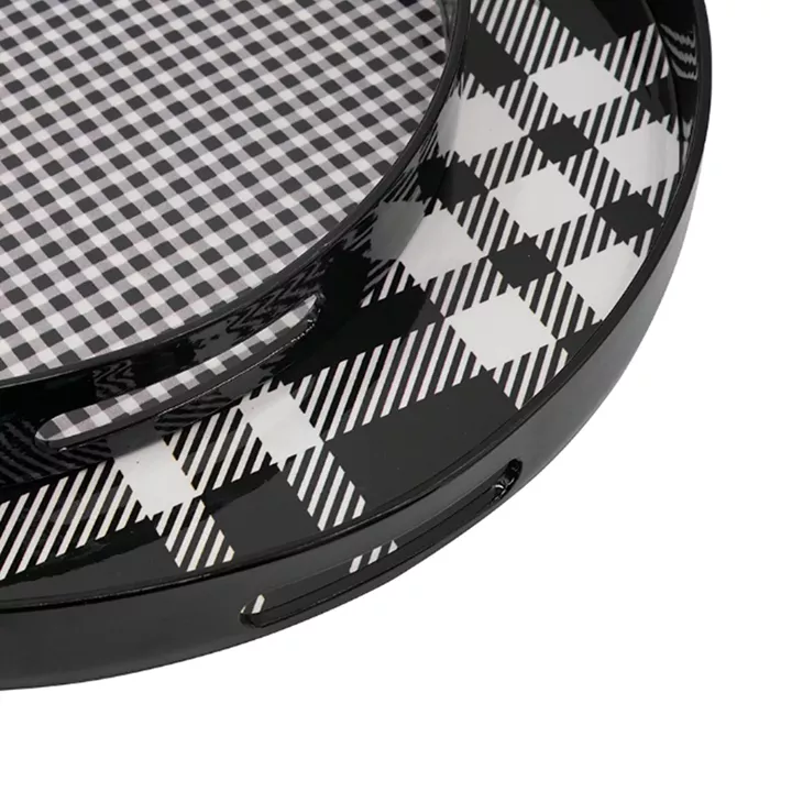 Artekko Tray Ασπρόμαυροι Πλαστικοί Δίσκοι Σερβιρίσματος (46x46x4)cm 2pcs