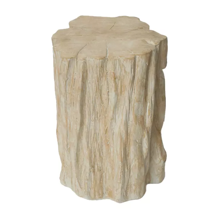 Artekko Tree Μπεζ Βοηθητικό Τραπέζι Σκαμπό από Μαγνήσιο (34.3x33x50.8)cm