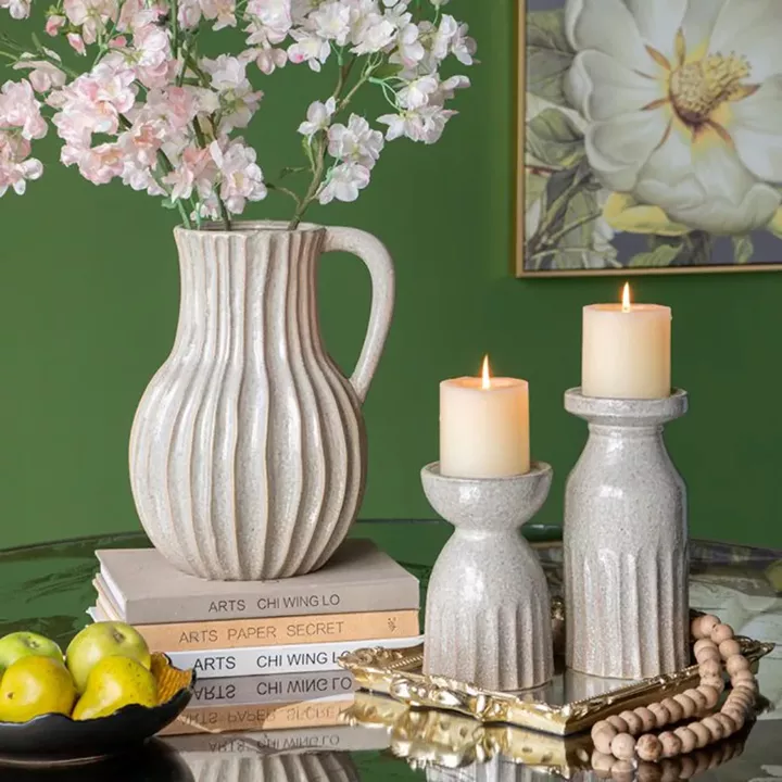 Artekko Akali Μπεζ Κεραμικό Διακοσμητικό Βάζο (23.5x20.5x30.5)cm