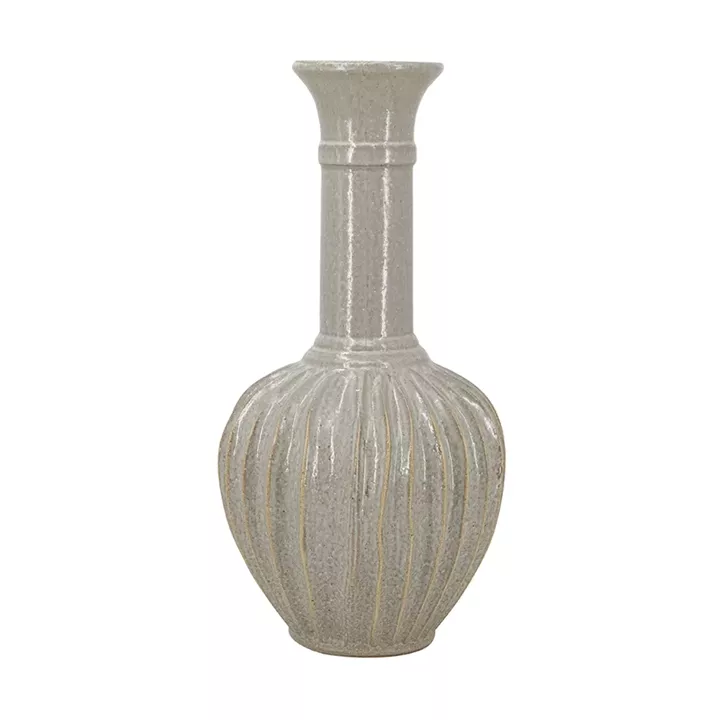 Artekko Akali Μπεζ Κεραμικό Διακοσμητικό Βάζο Δοχείο (27x23.5x48)cm