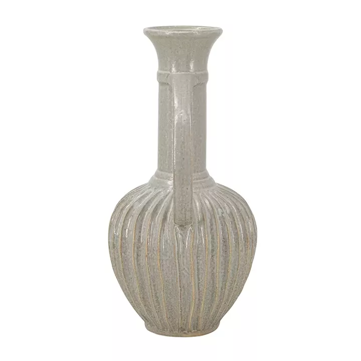 Artekko Akali Μπεζ Κεραμικό Διακοσμητικό Βάζο Δοχείο (27x23.5x48)cm