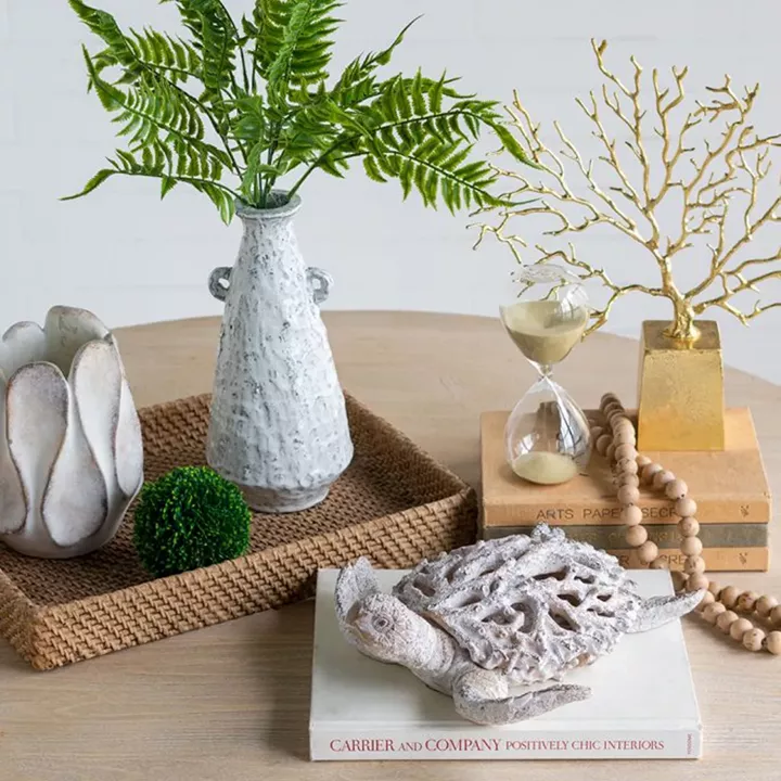 Artekko Bard Λευκό Διακοσμητικό Βάζο από Τερακότα (14.5x14.5x30)cm