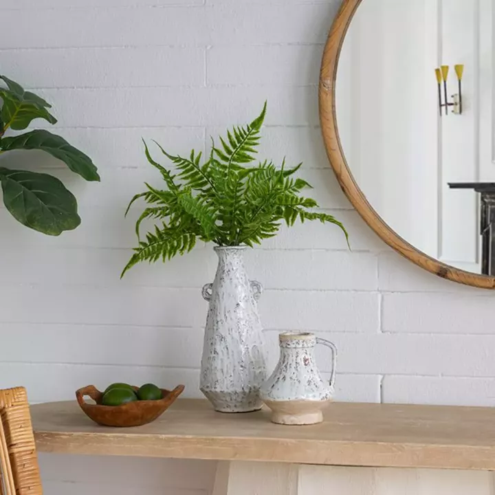 Artekko Bard Λευκό Διακοσμητικό Βάζο από Τερακότα (14.5x14.5x30)cm