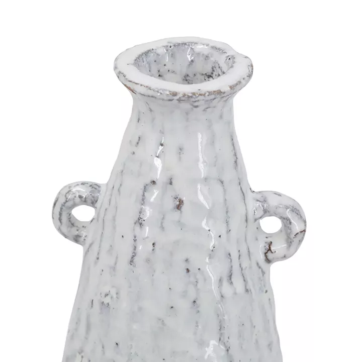 Artekko Bard Λευκό Διακοσμητικό Βάζο από Τερακότα (14.5x14.5x30)cm