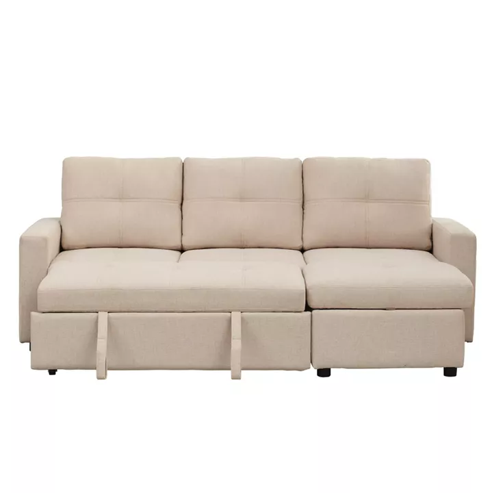 ΓΩΝΙΑΚΟΣ ΚΑΝΑΠΕΣ-ΚΡΕΒΑΤΙ ΑΝΑΣΤΡΕΨΙΜΟΣ SALINO HM3285.03 ΜΠΕΖ ΥΦΑΣΜΑ 213x132x87Yεκ