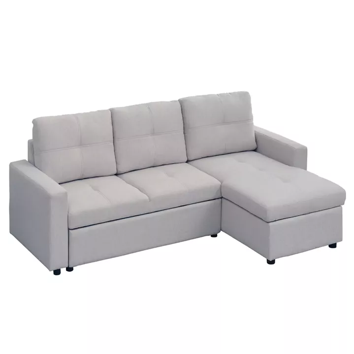 ΓΩΝΙΑΚΟΣ ΚΑΝΑΠΕΣ-ΚΡΕΒΑΤΙ ΑΝΑΣΤΡΕΨΙΜΟΣ SALINO HM3285.01 ΓΚΡΙ ΥΦΑΣΜΑ 213x132x87Yεκ