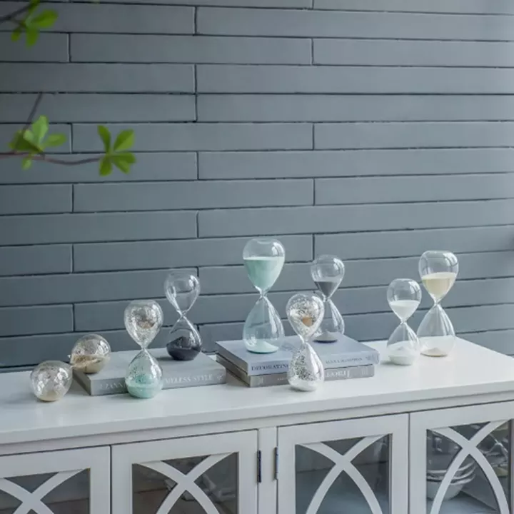 Artekko Hourglass Γυάλινη Διακοσμητική Κλεψύδρα με Λευκή Άμμο (8x8x20.5)cm