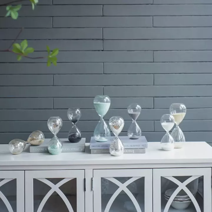 Artekko Hourglass Γυάλινη Διακοσμητική Κλεψύδρα με Λευκή Άμμο (8x8x20.5)cm