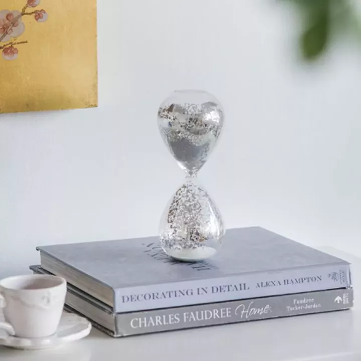 Artekko Hourglass Γυάλινη Διακοσμητική Κλεψύδρα με Λευκή Άμμο (8x8x20.5)cm