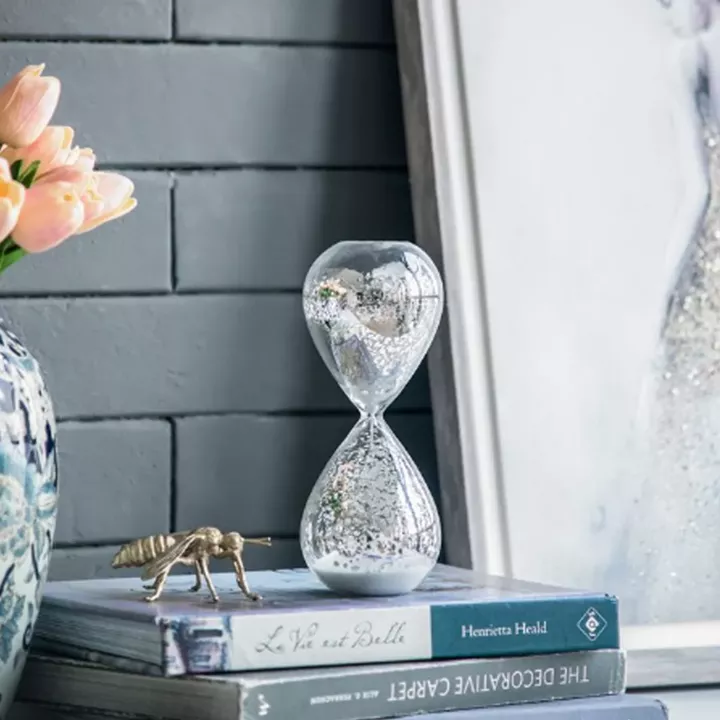 Artekko Hourglass Γυάλινη Διακοσμητική Κλεψύδρα με Λευκή Άμμο (8x8x20.5)cm