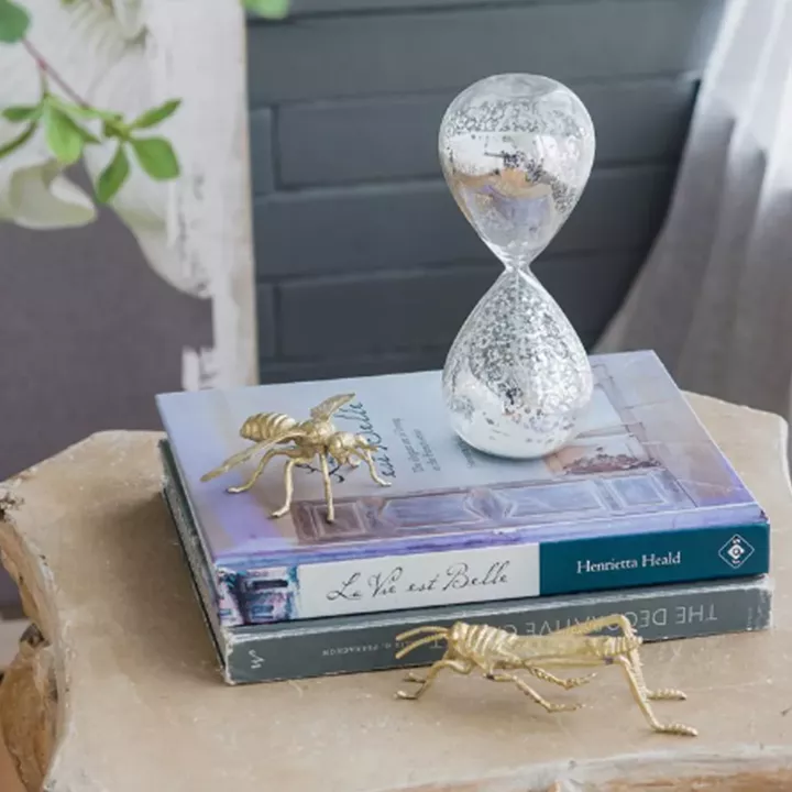 Artekko Hourglass Γυάλινη Διακοσμητική Κλεψύδρα με Λευκή Άμμο (8x8x20.5)cm