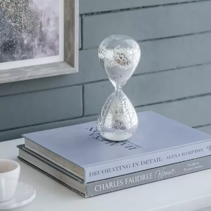 Artekko Hourglass Γυάλινη Διακοσμητική Κλεψύδρα με Λευκή Άμμο (8x8x20.5)cm