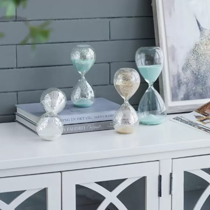 Artekko Hourglass Γυάλινη Διακοσμητική Κλεψύδρα με Λευκή Άμμο (8x8x20.5)cm