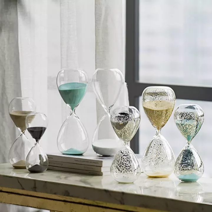 Artekko Hourglass Γυάλινη Διακοσμητική Κλεψύδρα με Λευκή Άμμο (8x8x20.5)cm