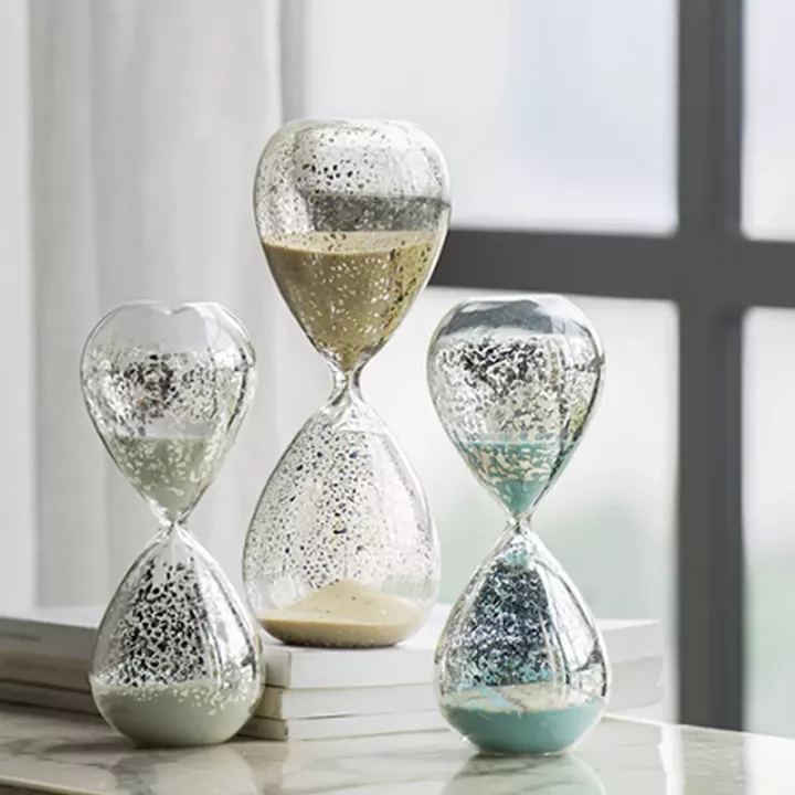 Artekko Hourglass Γυάλινη Διακοσμητική Κλεψύδρα με Λευκή Άμμο (8x8x20.5)cm