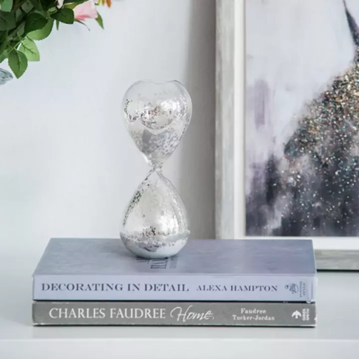 Artekko Hourglass Γυάλινη Διακοσμητική Κλεψύδρα με Λευκή Άμμο (8x8x20.5)cm
