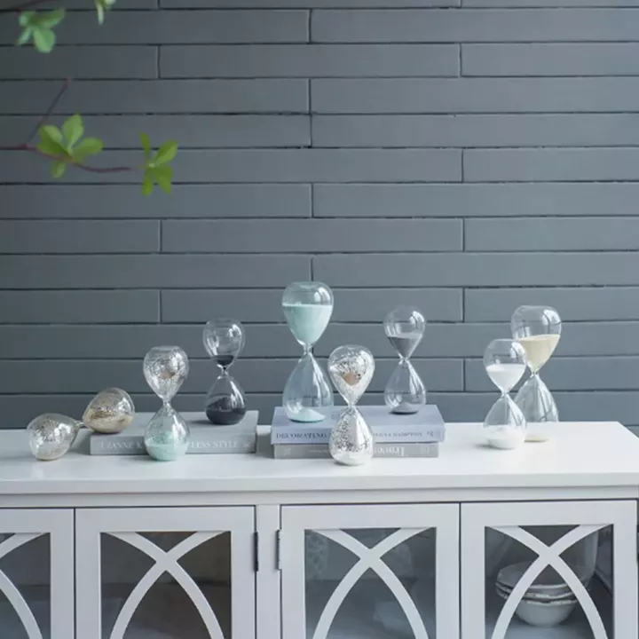 Artekko Hourglass Γυάλινη Διακοσμητική Κλεψύδρα με Μπεζ Άμμο (8x8x20.5)cm