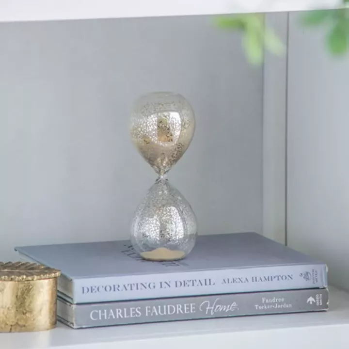 Artekko Hourglass Γυάλινη Διακοσμητική Κλεψύδρα με Μπεζ Άμμο (8x8x20.5)cm