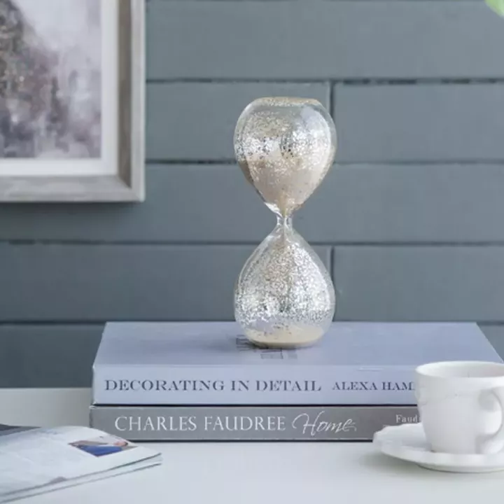 Artekko Hourglass Γυάλινη Διακοσμητική Κλεψύδρα με Μπεζ Άμμο (8x8x20.5)cm