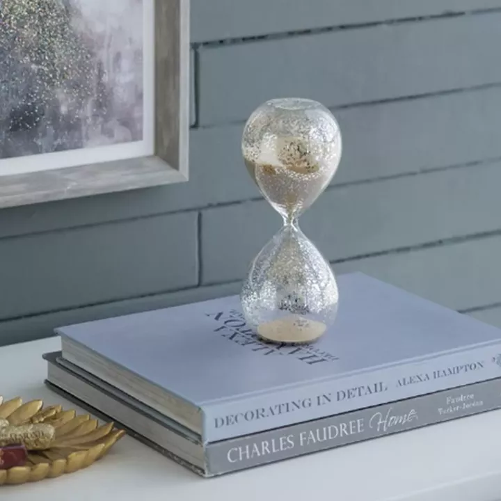 Artekko Hourglass Γυάλινη Διακοσμητική Κλεψύδρα με Μπεζ Άμμο (8x8x20.5)cm