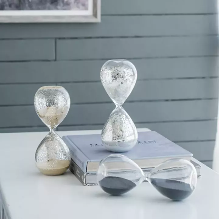 Artekko Hourglass Γυάλινη Διακοσμητική Κλεψύδρα με Μπεζ Άμμο (8x8x20.5)cm