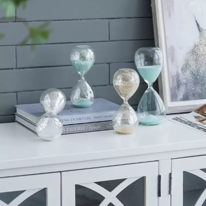 Artekko Hourglass Γυάλινη Διακοσμητική Κλεψύδρα με Μπεζ Άμμο (8x8x20.5)cm