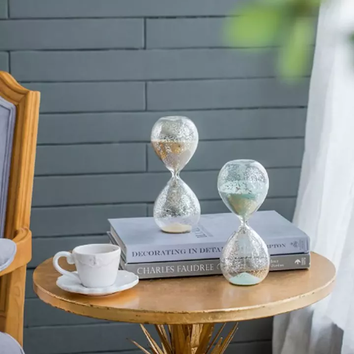 Artekko Hourglass Γυάλινη Διακοσμητική Κλεψύδρα με Μπεζ Άμμο (8x8x20.5)cm