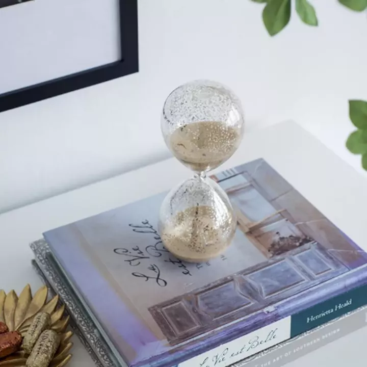 Artekko Hourglass Γυάλινη Διακοσμητική Κλεψύδρα με Μπεζ Άμμο (8x8x20.5)cm