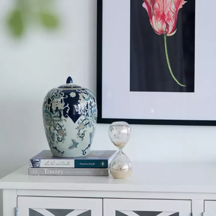 Artekko Hourglass Γυάλινη Διακοσμητική Κλεψύδρα με Μπεζ Άμμο (8x8x20.5)cm