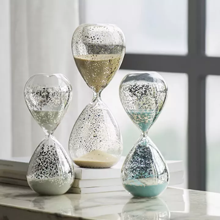 Artekko Hourglass Γυάλινη Διακοσμητική Κλεψύδρα με Μπεζ Άμμο (8x8x20.5)cm