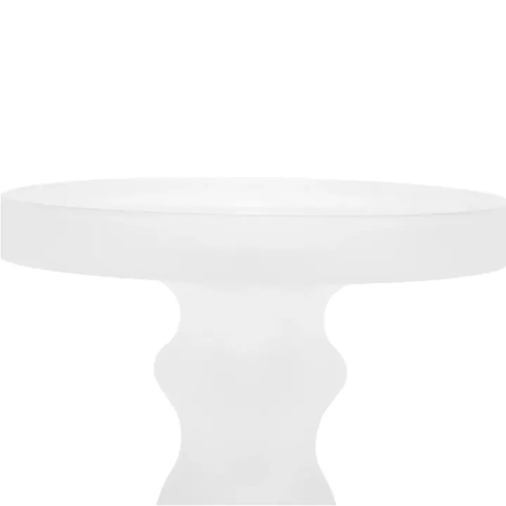 Artekko Frosted Γυάλινο Λευκό Κηροπήγιο (13x13x35.5)cm 2psc