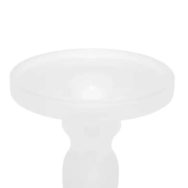 Artekko Frosted Γυάλινο Λευκό Κηροπήγιο (13x13x35.5)cm 2psc