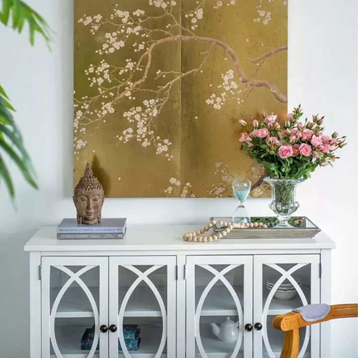 Artekko Hourglass Γυάλινη Διακοσμητική Κλεψύδρα με Γαλάζια Άμμο (9x9x25.5)cm