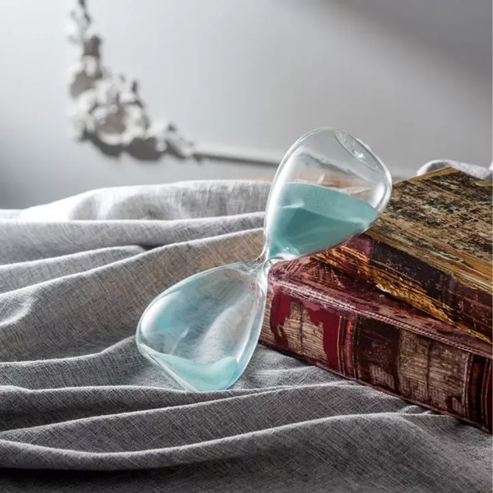 Artekko Hourglass Γυάλινη Διακοσμητική Κλεψύδρα με Γαλάζια Άμμο (9x9x25.5)cm