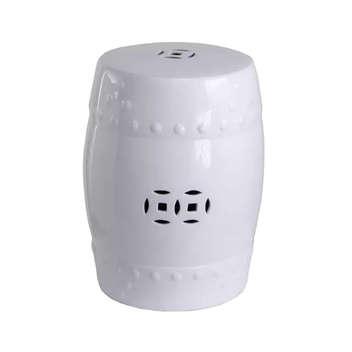 Artekko Zella Λευκό Κεραμικό Σκαμπό (33x33x45)cm