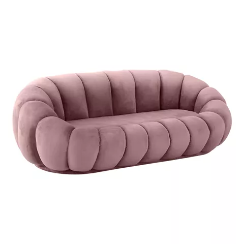 Sofa Embrace pakoworld velvet in rotten apple shade 180x105x65cm